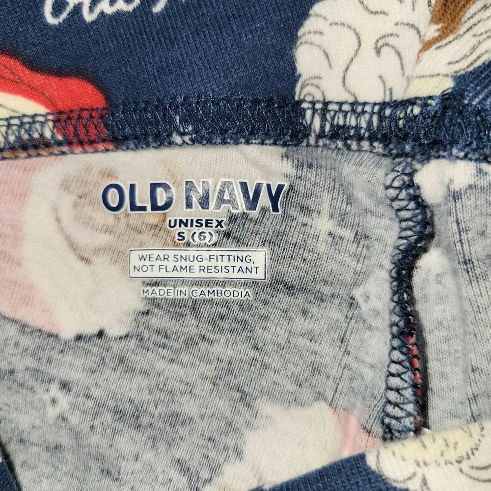 Old Navy Santa Print Kids Pajama Set - Navy and Red